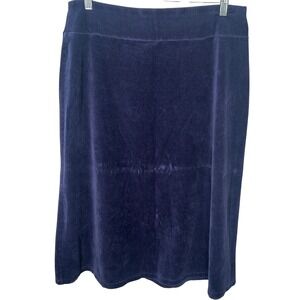 Appleseed's Navy Blue Stretchy Soft Brushed Fabric Skirt Women's Size Large